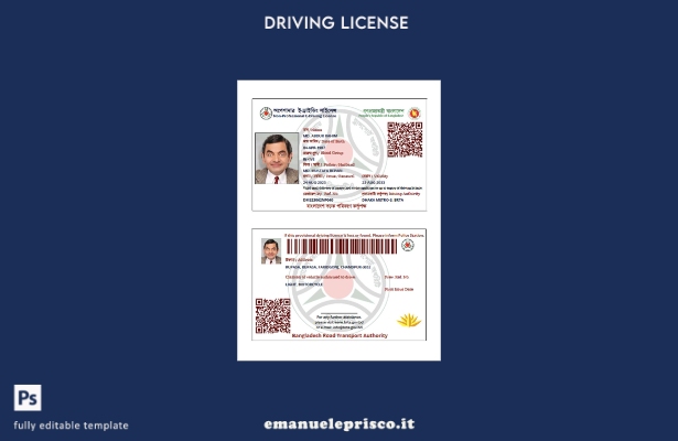 verified style stile verificato Modello di patente di guida elettronica non professionale del B template